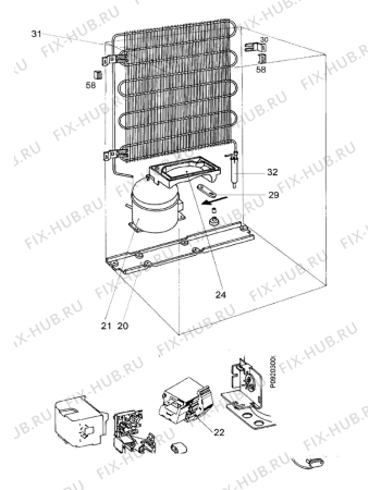 Взрыв-схема холодильника Arthur Martin AR7900D - Схема узла Cooling system 017